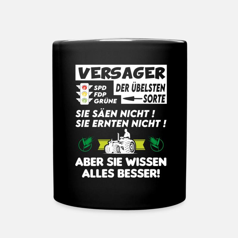 Bauern Proteste Politik Versagen Ampel - Tasse einfarbig - Schwarz