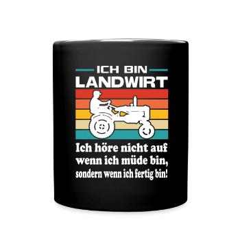 Bauern Protest Landwirt Schnauze voll - Tasse einfarbig - Schwarz - Vorne