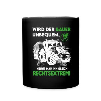 Bauern Proteste Demostration Politik Rechtsextrem - Tasse einfarbig - Schwarz - Vorne