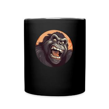Conception de motifs de singe rugissant de gorille cool - Mug uni - noir - Devant