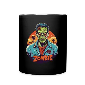 Zombie Comic Illustration - Tasse einfarbig - Schwarz - Vorne