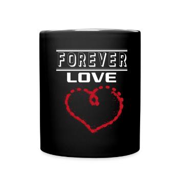 Liebe Forever I Love You Herz Hearts Wahre Liebe - Tasse einfarbig - Schwarz - Vorne