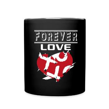 Liebe Forever I Love You Herz Hearts Wahre Liebe - Tasse einfarbig - Schwarz - Vorne