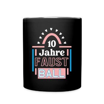 Faustball Jubiläum 10 Jahre Trainerin Spielerin - Tasse einfarbig - Schwarz - Vorne