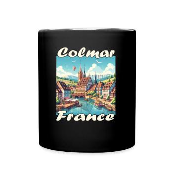Colmar Old Town, Colonial-Style Port and Canal - Full Colour Mug - black - Front