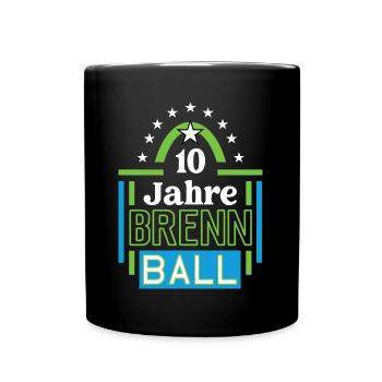 Brennball Jubiläum 10 Jahre Trainer Spieler Jubi - Tasse einfarbig - Schwarz - Vorne