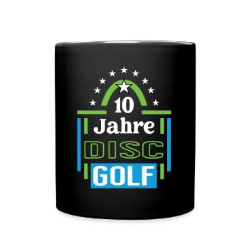 Discgolf Jubiläum 10 Jahre Trainer Spieler Jubi - Tasse einfarbig - Schwarz - Vorne