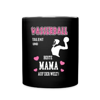 Wasserball Beste Mama Mutter Muttertag Geburtstag - Tasse einfarbig - Schwarz - Vorne