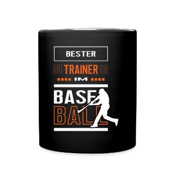 Bester Baseball Trainer Baseballtrainer Training - Tasse einfarbig - Schwarz - Vorne