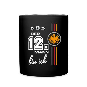Fußball Deutschland Fussball Fan 12.Mann - Tasse einfarbig - Schwarz - Vorne