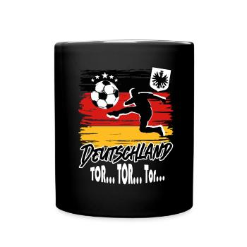 Fußball Deutschland Fussball Fan Tor Tor Tor - Tasse einfarbig - Schwarz - Vorne
