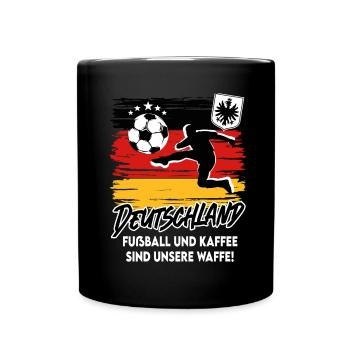 Fußball Deutschland Fussball Fan - Tasse einfarbig - Schwarz - Vorne