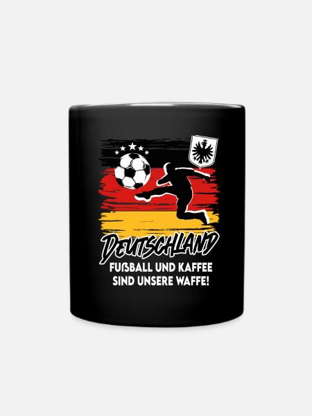 Fußball Deutschland Fussball Fan - Tasse einfarbig - Schwarz