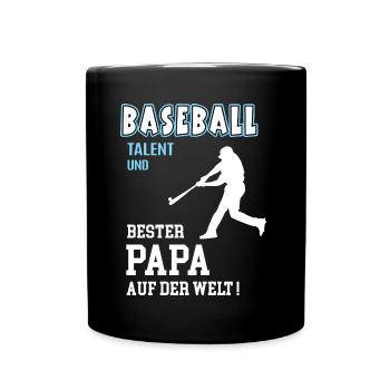 Baseball Bester Papa Vater Vatertag Geburtstag - Tasse einfarbig - Schwarz - Vorne