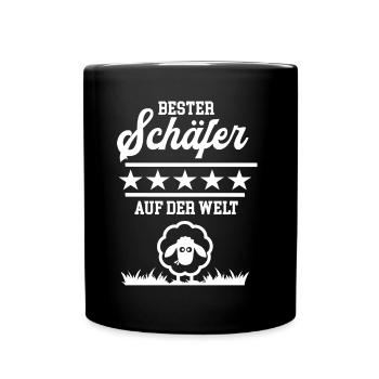 Bester Schäfer der Welt weltbester Landwirt Bauer - Tasse einfarbig - Schwarz - Vorne