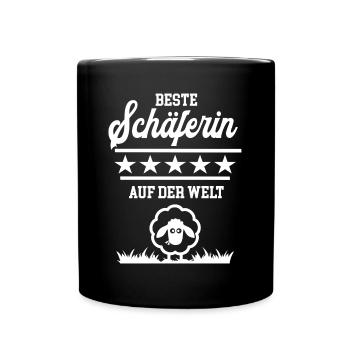 Beste Schäferin der Welt weltbeste Schafhirtin - Tasse einfarbig - Schwarz - Vorne