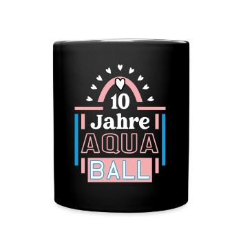 Aquaball Jubiläum 10 Jahre Trainerin Spielerin - Tasse einfarbig - Schwarz - Vorne