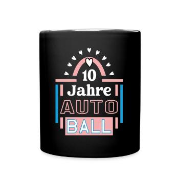 Autoball Jubiläum 10 Jahre Trainerin Spielerin - Tasse einfarbig - Schwarz - Vorne