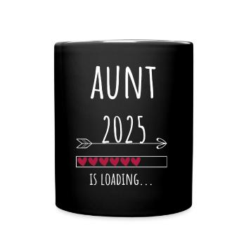 Future Aunt 2025 Pregnancy Announcement - Full Colour Mug - black - Front