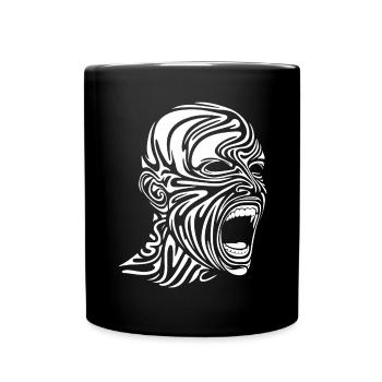 Dessin abstrait d’une personne hurlante - Mug uni - noir - Devant