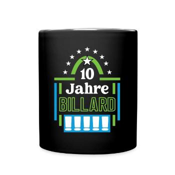Billard Jubiläum 10 Jahre Trainer Spieler Jubi - Tasse einfarbig - Schwarz - Vorne