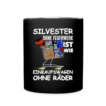 Fireworks shopping cart without wheels - Full Colour Mug - black - Front