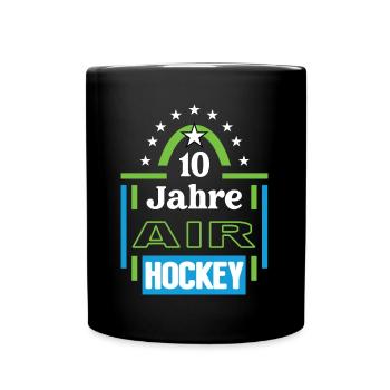 Air Hockey Jubiläum 10 Jahre Trainer Spieler Jubi - Tasse einfarbig - Schwarz - Vorne