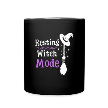Halloween Hexenhut - Tasse einfarbig - Schwarz - Vorne