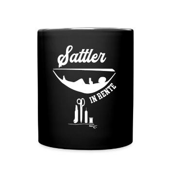 Sattler Rente Rentner Sattlerei Ruhestand - Tasse einfarbig - Schwarz - Vorne