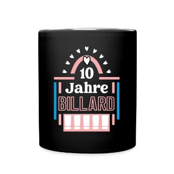 Billard Jubiläum 10 Jahre Trainerin Spielerin Team - Tasse einfarbig - Schwarz - Vorne