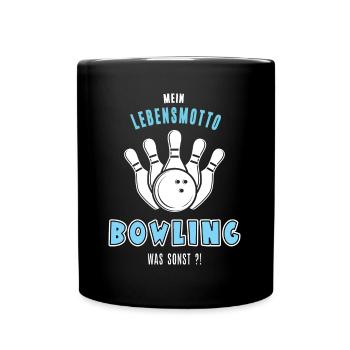 Bowling Bowlingspieler Bowlingfan Bowlingspiel - Tasse einfarbig - Schwarz - Vorne
