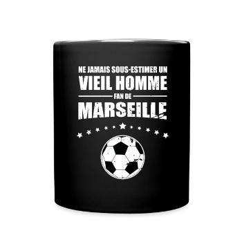 Vieil Homme - Marseille Fan | Retro Vintage - Mug uni - noir - Devant