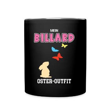 Billard Ostern Oster Outfit Billardspielerin - Tasse einfarbig - Schwarz - Vorne