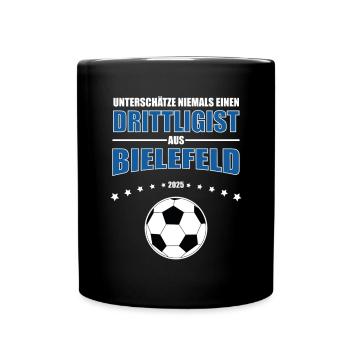 Pokal Drittligist Bielefeld Fußball Sensation Fan - Tasse einfarbig - Schwarz - Vorne