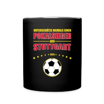 Deutscher Pokalsieger 2025 Stuttgart Fanshirt - Tasse einfarbig - Schwarz - Vorne
