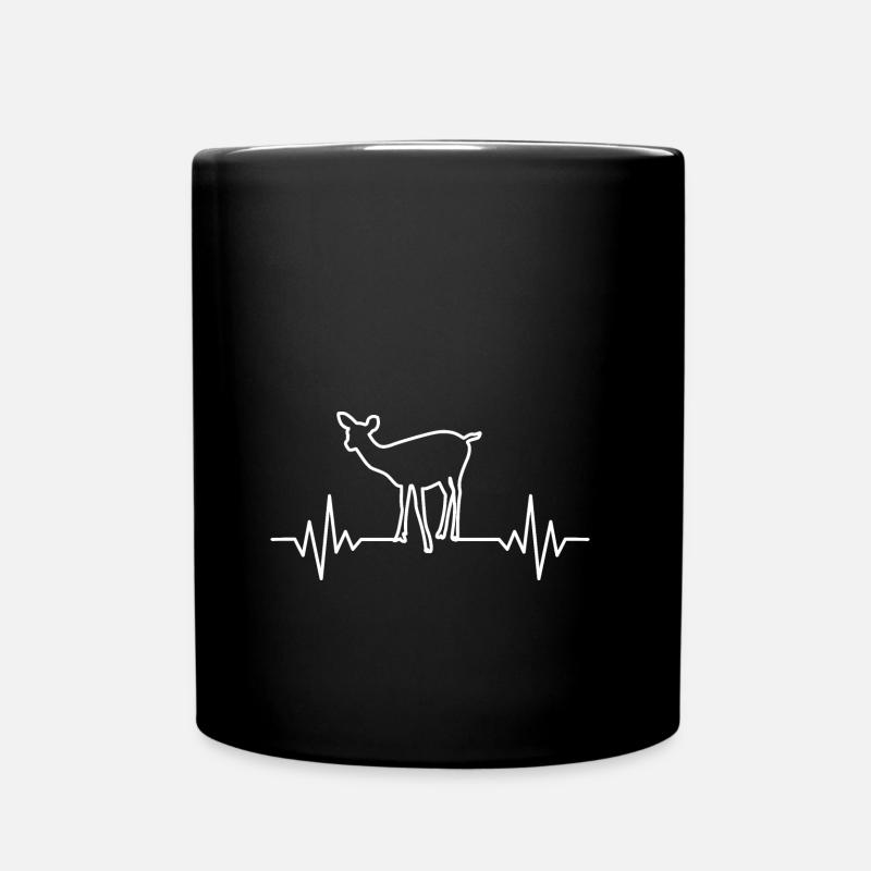 Reh - Tasse einfarbig - Schwarz