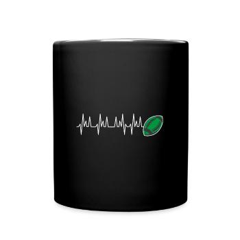 Rugby battement coeur rugby club pau montauban - Mug uni - noir - Devant