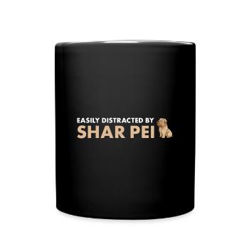 Facilement distrait par Shar Pei - Mug uni - noir - Devant