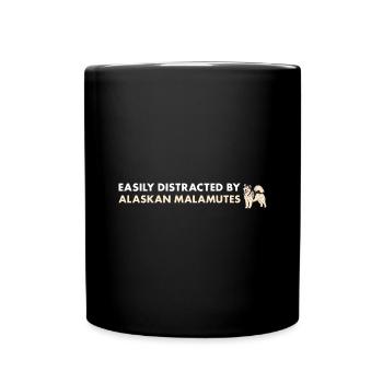 Easily Distracted By Alaskan Malamute - Full Colour Mug - black - Front