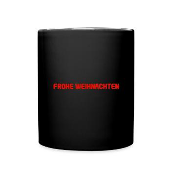 Frohe Weihnachten - Tasse einfarbig - Schwarz - Vorne