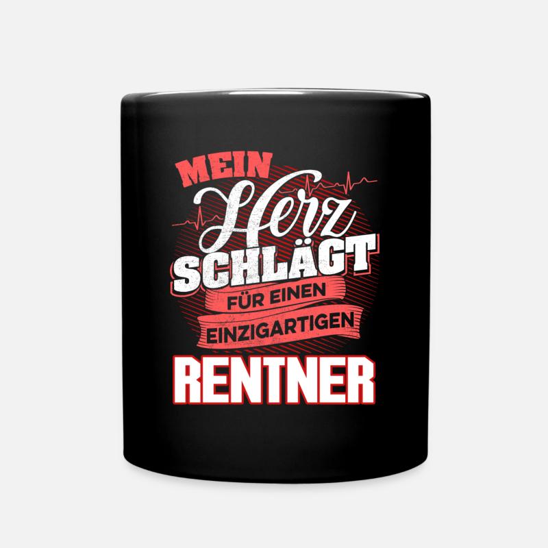RENTNER - Mein Herz schlägt - Tasse einfarbig - Schwarz