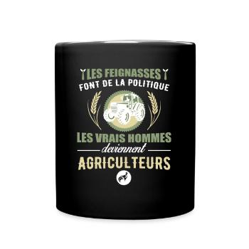 Agriculteurs - les vrais hommes - Mug uni - noir - Devant
