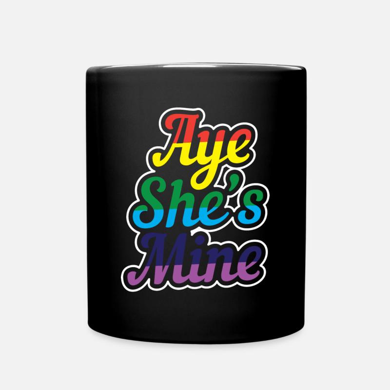 Couple de lesbiennes assorti aye elle est à moi - Mug uni - noir
