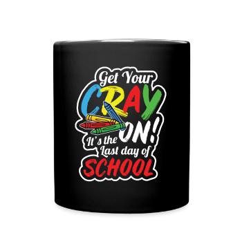 Teacher Crayon Summer Vacation - Full Colour Mug - black - Front