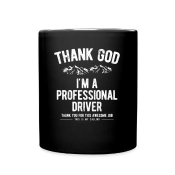 MERCI DIEU pilote professionnel pilote dit paroles - Mug uni - noir - Devant