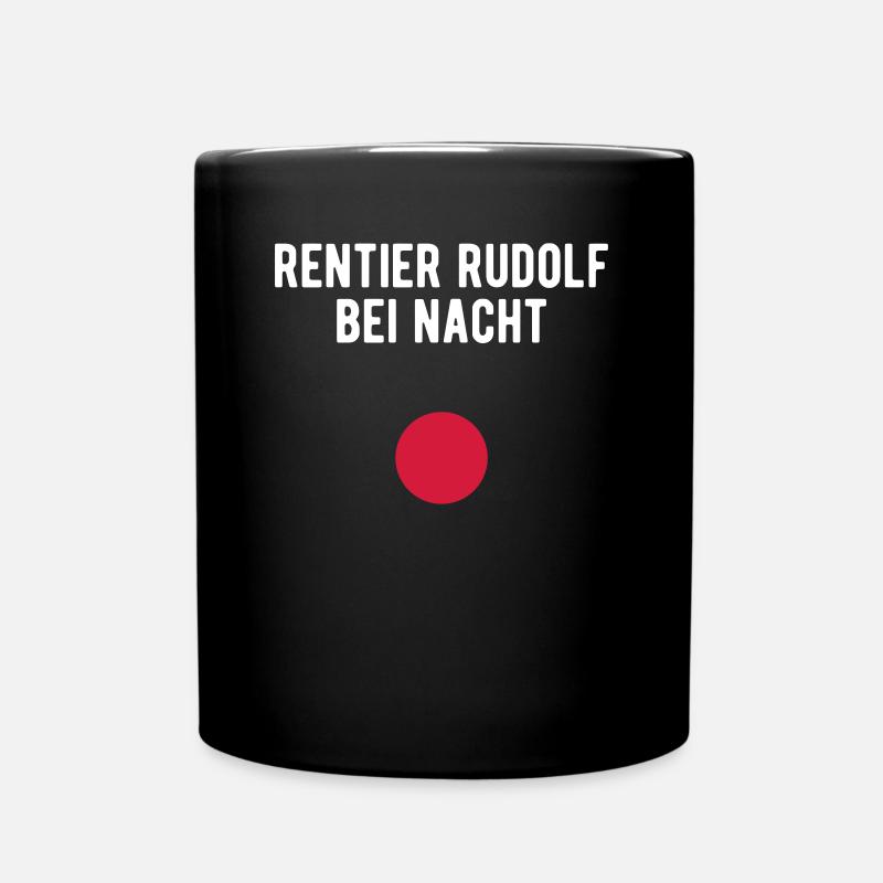 Rentier Rudolf bei Nacht - Tasse einfarbig - Schwarz