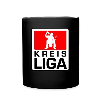 Kreisliga T-Shirt - Tasse einfarbig - Schwarz - Vorne