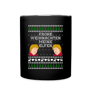 Ugly Sweater Noël cadeau de Noël Merkel - Mug uni - noir - Devant