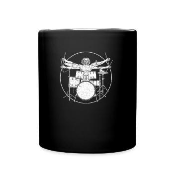 Schlagzeug Geschenk Schlagzeugspieler Percussion - Tasse einfarbig - Schwarz - Vorne