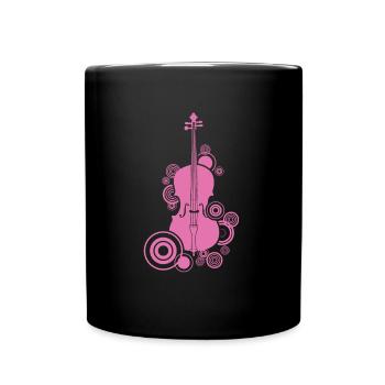 Cello Bassgeige Kniegeige Streichinstrument Cello - Tasse einfarbig - Schwarz - Vorne